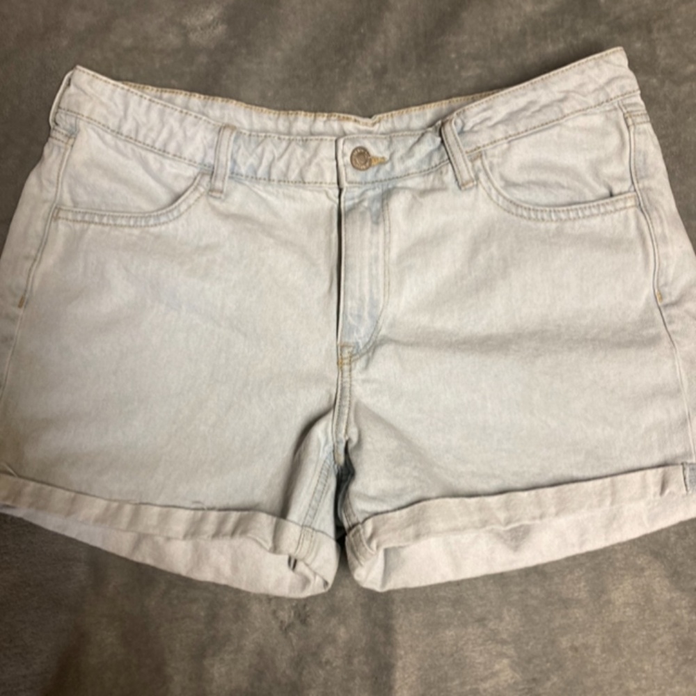 H & M Light Blue Denim Shorts.